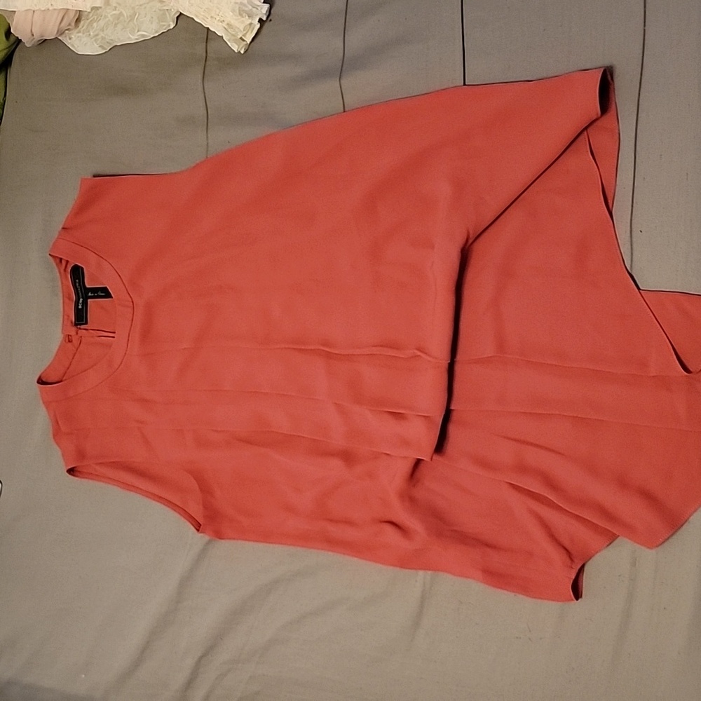 Bcbg MaxAzaria Brea French Clay sleeveless pleated-side top XXS
